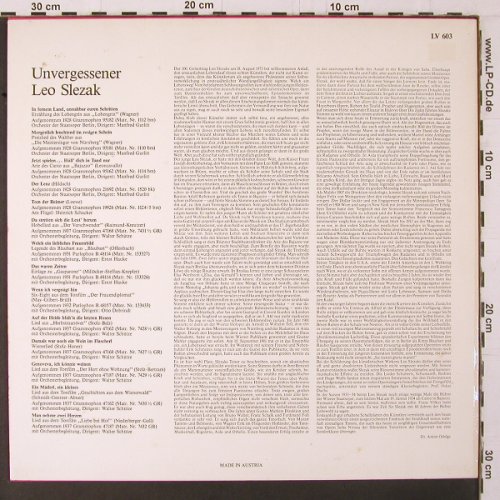 Slezak,Leo: Unvergessener, vg+/vg+, LV(LV 603), A,  - LP - K383 - 5,00 Euro