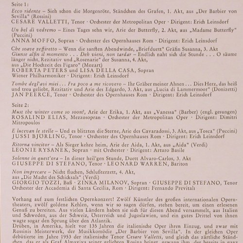 V.A.Festliches Opernkonzert: ital. Gesungen, 9 Tr. Promo-Stol, RCA (LSC-2391-B), D Typ: LP Best.-Nr.: K38 Preis: 6,00 Euro