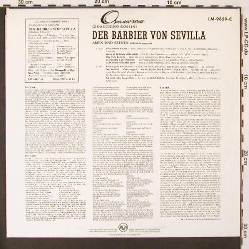 Rossini,Gioacchino: Der Barbier von Sevilla-Highlights, RCA (LM-9859-C), D Mono Typ: LP Best.-Nr.: K39 Preis: 7,50 Euro
