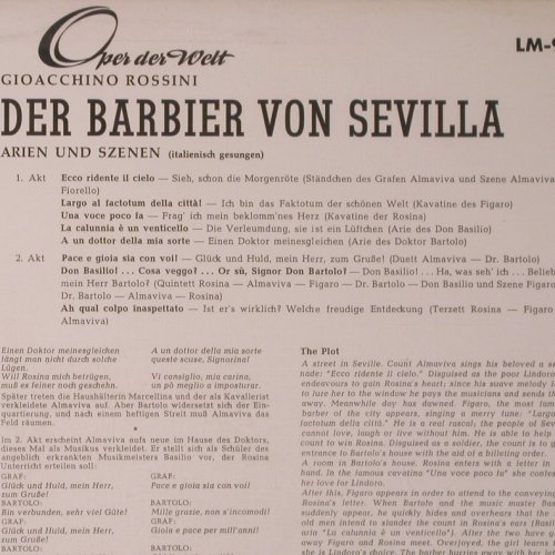 Rossini,Gioacchino: Der Barbier von Sevilla-Highlights, RCA (LM-9859-C), D Mono Typ: LP Best.-Nr.: K39 Preis: 7,50 Euro
