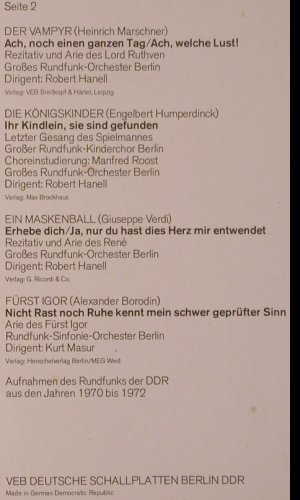 Anheisser,Wolfgang: Ein Opernabend mit, m-/vg+, Eterna (8 26 706), DDR, 1975 Typ: LP Best.-Nr.: K401 Preis: 6,00 Euro