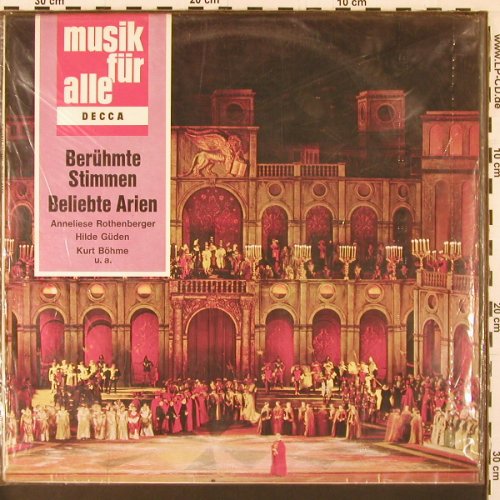 V.A.Berühmte Stimmen-Beliebte: Arien, 11 Tr., FS-New, Decca (ND 102), D Typ: LP Best.-Nr.: K40 Preis: 7,50 Euro