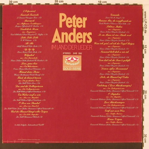 Anders,Peter: Im Land der Lieder (1966), Karussell (2415 092), D, Ri Typ: LP Best.-Nr.: K412 Preis: 6,00 Euro
