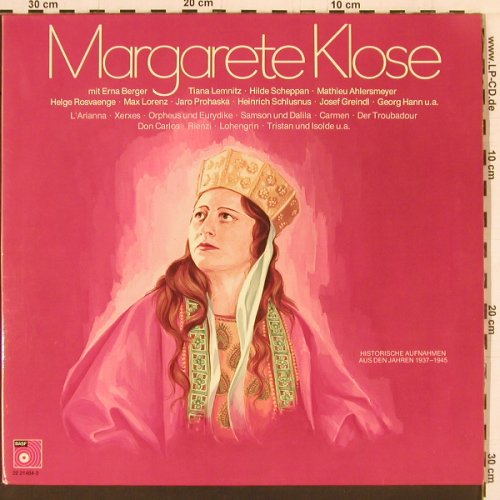Klose,Margarete: Same,Historische Aufn. 1937-1945, BASF(22 2 484-2), D, Foc, 1974 - 2LP - K430 - 7,50 Euro
