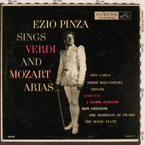 Pinza,Ezio: Sings Verdi and Mozart Arias, RCA Victor (LM-1751), US Typ: LP Best.-Nr.: K433 Preis: 9,00 Euro