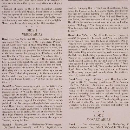 Pinza,Ezio: Sings Verdi and Mozart Arias, RCA Victor (LM-1751), US Typ: LP Best.-Nr.: K433 Preis: 9,00 Euro