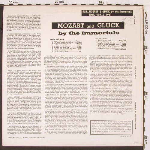 V.A.Mozart and Gluck: by the Immortals, Eterna(757), US,  - LP - K436 - 9,00 Euro