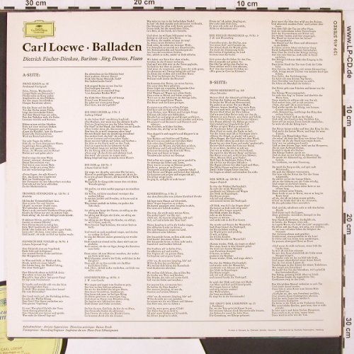Loewe,Carl: Balladen, Deutsche Grammophon(139 416 SLPM), D, 1969 - LP - K43 - 9,00 Euro