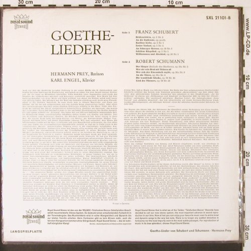 Prey,Hermann: Goethe Lieder, Karl Engel, Klavier, Decca (SXL 21 101-B), D, FS-New Typ: LP Best.-Nr.: K44 Preis: 12,50 Euro