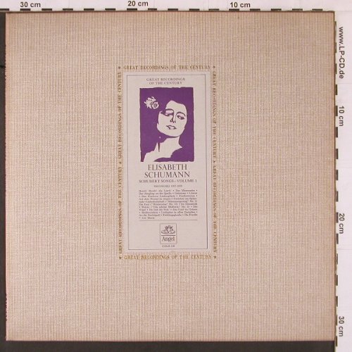Schumann,Elisabeth: Schubert Songs-Volume1 (1927-36), Angel (COLH 130), US Typ: LP Best.-Nr.: K456 Preis: 9,00 Euro