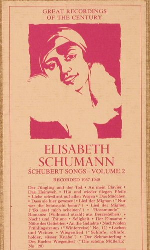 Schumann,Elisabeth: Schubert Songs-Volume2 (1937-49), Angel(COLH 131), US,  - LP - K457 - 9,00 Euro