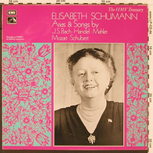 Schumann,Elisabeth: Arias&Songs,J.S.Bach,Handel, Mahler, EMI (HLM 7036), UK, 1969 Typ: LP Best.-Nr.: K465 Preis: 7,50 Euro