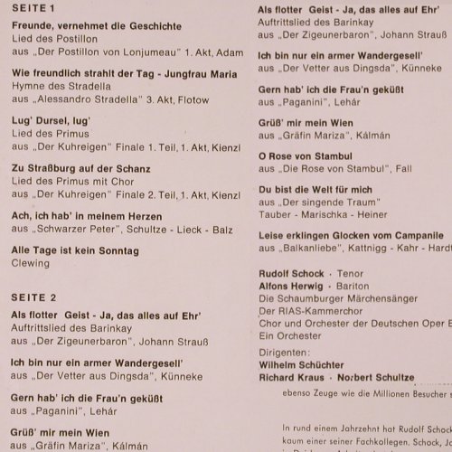Schock,Rudolf: Höhepunkte aus 15 Jahren 1, Electrola (E 80 790), D Typ: LP Best.-Nr.: K46 Preis: 9,00 Euro
