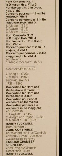 Haydn,Joseph & Michael: Hornkonzerte, m-/vg+, EMI (29 0302 1), D, 1979 Typ: LP Best.-Nr.: K478 Preis: 7,50 Euro
