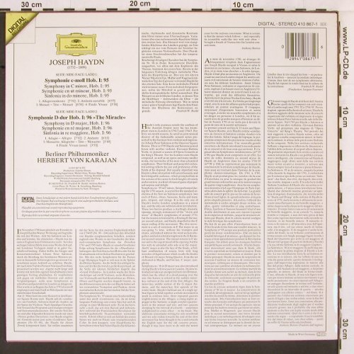 Haydn,Joseph: Sinfonien No.95, No.96 The Miracle, D.Gr. (410 867-1), D, 1983 Typ: LP Best.-Nr.: K482 Preis: 9,00 Euro