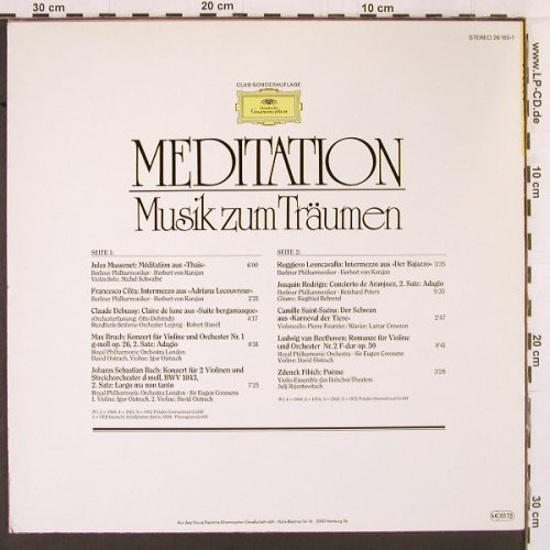 V.A.Meditation Musik zum Träumen: Jules Massenet.. Zdenek Fibich, D.Gr. Club Ed.(26 165-1), D,  - LP - K487 - 6,00 Euro
