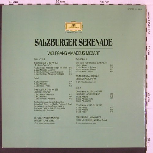 Mozart,Wolfgang Amadeus: Salzburger Serenade, Foc. 1968, D.Gr. Club Ed. (29 691-3), D, 1971 Typ: 2LP Best.-Nr.: K489 Preis: 9,00 Euro
