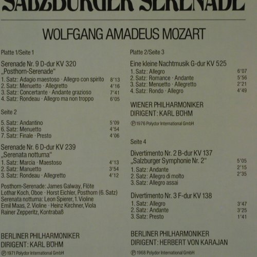 Mozart,Wolfgang Amadeus: Salzburger Serenade, Foc. 1968, D.Gr. Club Ed.(29 691-3), D, 1971 - 2LP - K489 - 9,00 Euro