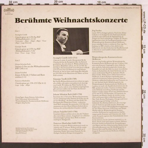 V.A.Berühmte Weihnachtskonzerte: Corelli, Torelli, Bach, Pachelbel.., Intersound (29 338-1), D, 1976 Typ: LP Best.-Nr.: K491 Preis: 7,50 Euro