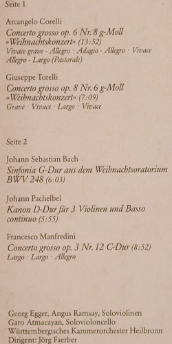 V.A.Berühmte Weihnachtskonzerte: Corelli, Torelli, Bach, Pachelbel.., Intersound (29 338-1), D, 1976 Typ: LP Best.-Nr.: K491 Preis: 7,50 Euro
