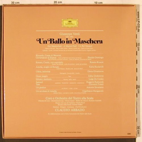 Verdi,Giuseppe: Un Ballo in Maschera, Box vg+, D.Gr. (2740 251), D, 1981 Typ: 3LP Best.-Nr.: K495 Preis: 17,50 Euro