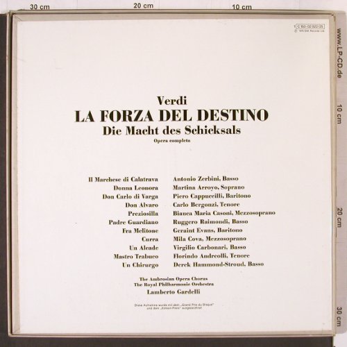 Verdi,Giuseppe: La Forza del Destino, Box, EMI Angel Series (C 153-02 022/25), D, 1970 Typ: 4LP Best.-Nr.: K496 Preis: 18,00 Euro