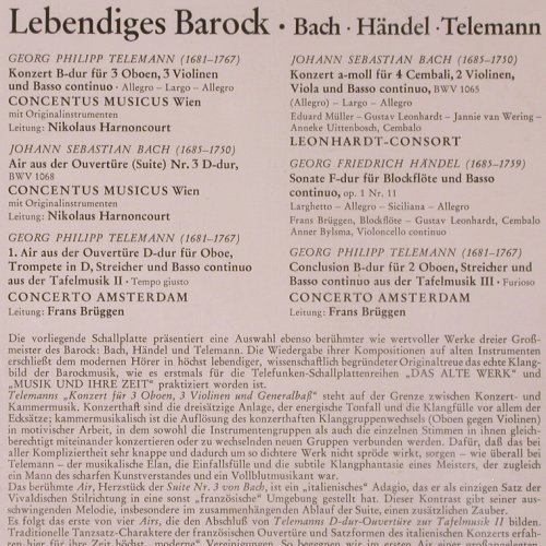 V.A.Lebendiges Barock: Telemann, Bach, Händel, FS-New, Telefunken(SAW 9516-M), D,  - LP - K500 - 17,50 Euro