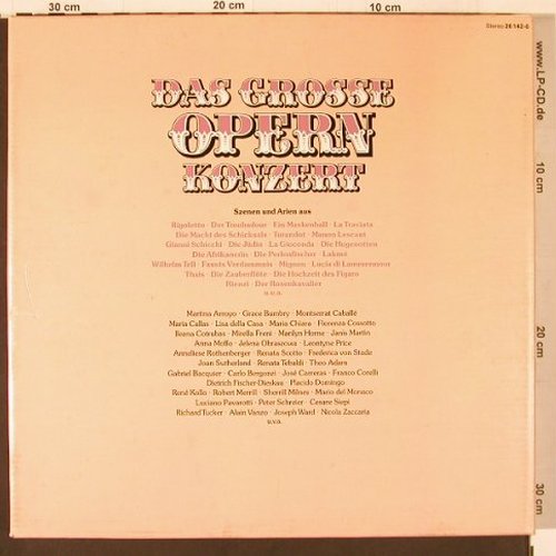 V.A.Das Grosse Opern Konzert: Szenen und Arien aus, Box, EMI (26 142-0), D Typ: 4LP Best.-Nr.: K508 Preis: 9,00 Euro