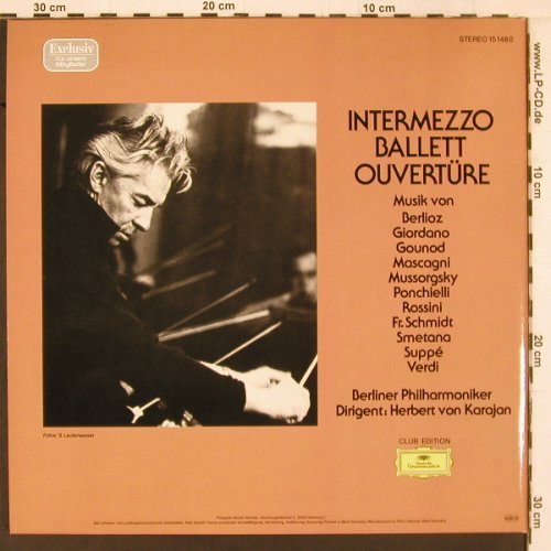 Karajan,Herbert von: Intermezzo-Ballett - Overtüren, Foc, D.Gr. Club Edition (15 148 0), D, 1986 Typ: 2LP Best.-Nr.: K512 Preis: 9,00 Euro