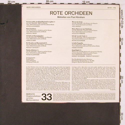 Abraham,Paul: Rote Orchideen, schö. Melodien von, Marcato (60 701-P8), D Typ: 10" Best.-Nr.: K516 Preis: 5,00 Euro