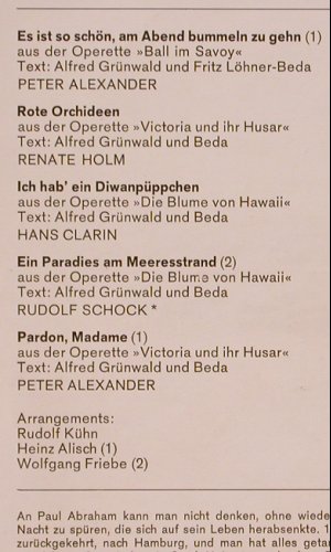 Abraham,Paul: Rote Orchideen, schö. Melodien von, Marcato (60 701-P8), D Typ: 10" Best.-Nr.: K516 Preis: 5,00 Euro