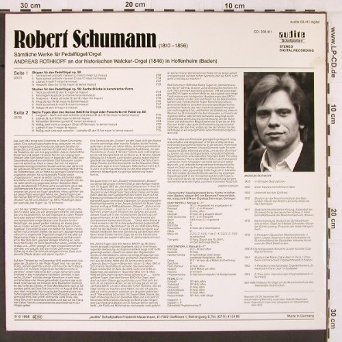 Schumann,Robert: Sämtliche Werke f.Pedalflügel/Orgel, Audite (audite 68.411), D, 1988 Typ: LP Best.-Nr.: K529 Preis: 9,00 Euro