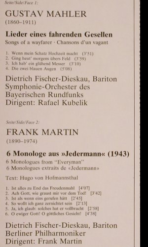 Fischer-Dieskau,Dietrich: Mahler/Martin,fahr.Ges, 6 Monologe, D.Gr.(2530 630), D, 1975 - LP - K531 - 9,00 Euro
