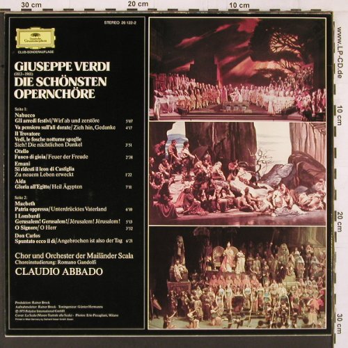 Verdi,Giuseppe: Die Schönsten Operarien, D.Gr. Club Ed. (26 122-2), D, 1975 Typ: LP Best.-Nr.: K534 Preis: 6,00 Euro