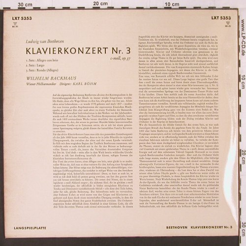 Beethoven,Ludwig van: Klavierkonzert Nr.3 c-moll op.37, Decca Mono(LXT 5353), D, m-/vg+,  - LP - K536 - 7,50 Euro
