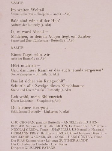 Puccini,Giacomo: Madame Butterfly, gr.Querschn.deut., Parnass(92 194), D,  - LP - K548 - 6,00 Euro
