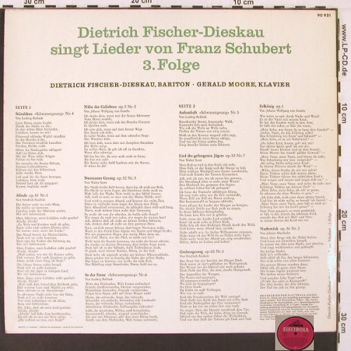 Fischer-Dieskau, Dietrich: singt Lieder von Fr.Schubert Folge3, Electrola(E 90 921), D,  - LP - K54 - 9,00 Euro