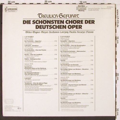 V.A.Die schönsten Chöre: der Deutschen Oper, Foc, Capriccio (42 828 4), D, Club Ed, 1985 Typ: 2LP Best.-Nr.: K551 Preis: 7,50 Euro