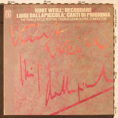 Weill,Kurt / Recordare: Luigi Dallapiccola:C.d.Prigionia, Nonesuch(79050), US, 1983 - LP - K556 - 12,50 Euro