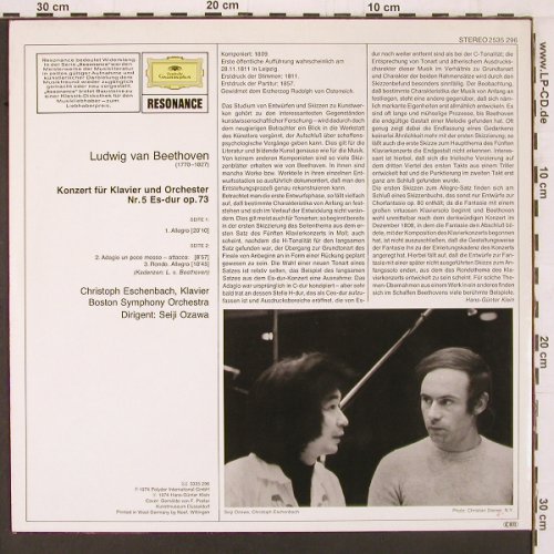 Beethoven,Ludwig van: Klavierkonzert Nr.5 Es-dur op.73, D.Gr. Resonance(2535 296), D, 1974 - LP - K558 - 6,00 Euro
