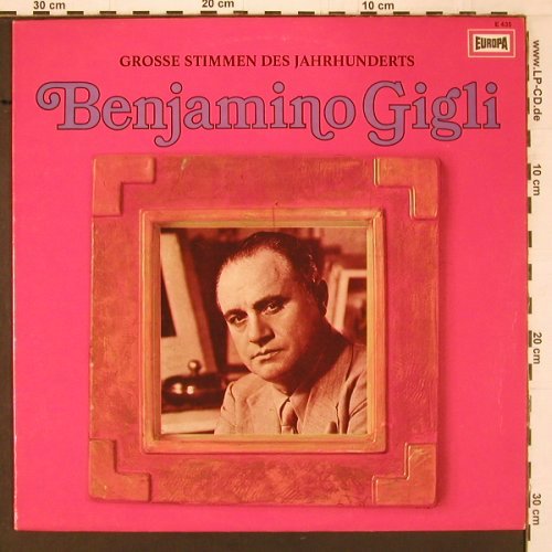 Gigli,Benjamino: Grosse Stimmen des Jahrhunderts, Europa(E 435), D,  - LP - K566 - 6,00 Euro