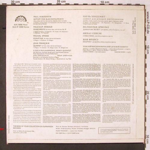 Czech Philhmonic Wind Qintetet: Modern Chamber M. f. Wind Instrum., Supraphon (SUA 10582), CZ,vg+/vg+, 1964 Typ: LP Best.-Nr.: K568 Preis: 7,50 Euro