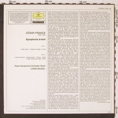 Franck,Cesar: Symphonie d-moll (1961), D.Gr. Resonance(2535 156), D, 1980 - LP - K577 - 7,50 Euro