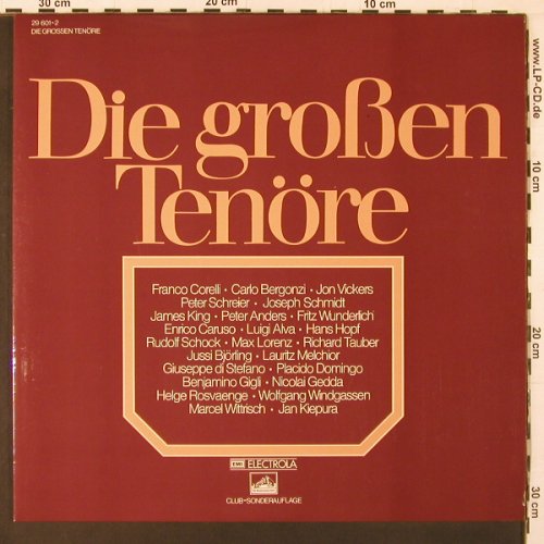 V.A.Die Grossen Tenöre: Tauber...James King, 24 Tr.,Foc, EMI, Club Sonderaufl. (29 601-2), D Typ: 2LP Best.-Nr.: K57 Preis: 7,50 Euro