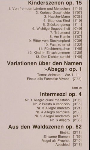 Schumann,Robert: Kinderszenen, Abegg-Variationen.., D.Gr. Resonance (2535 224), D, 1977 Typ: LP Best.-Nr.: K582 Preis: 7,50 Euro