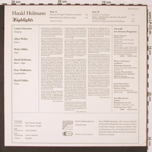 Heilmann,Harald: Highlights, Kammermusik d 20.Jahrh., Pan Verlag Vleugels(OV-65004), D,  - LP - K586 - 17,50 Euro