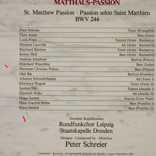 Bach,Johann Sebastian: Matthäus-Passion, Box, Philips(412 527-1), NL, 1985 - 4LP - K587 - 17,50 Euro