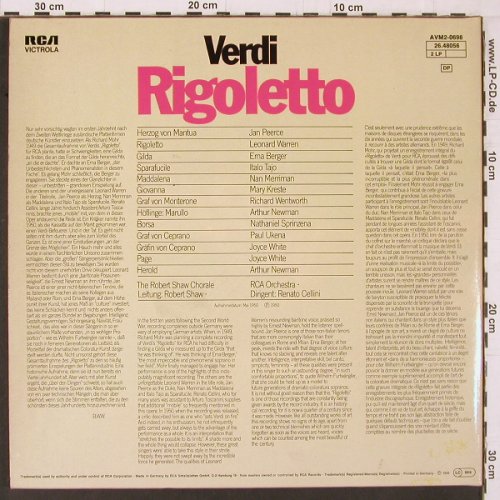 Verdi,Giuseppe: Rigoletto, rec.1950, Foc, RCA Victrola (26.48056), D, Ri, 1950 Typ: 2LP Best.-Nr.: K608 Preis: 7,50 Euro