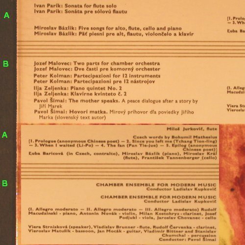 V.A.New Slovak Compositions: Musica Nova, Bohemica et Slovaca, Supraphon(SUA 18655), CZ,vg+/vg+, 1965 - LP - K612 - 9,00 Euro