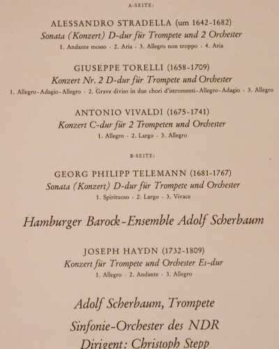 Scherbaum,Adolf: Trompetenkonzerte, D.Gr. DSC-Ed (J 808), D, 1965 Typ: LP Best.-Nr.: K617 Preis: 7,50 Euro